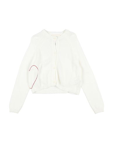 Douuod Toddler Girl Cardigan Ivory Size 6 Cotton, Polyamide In White