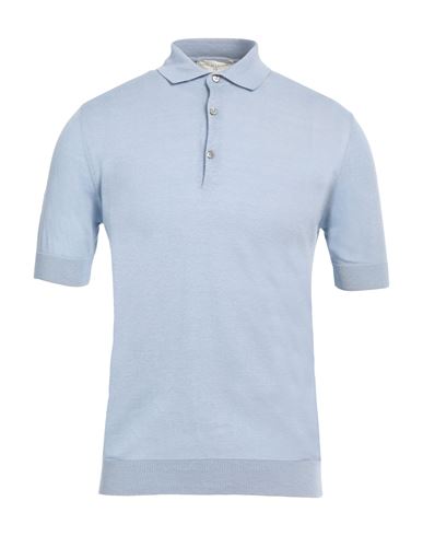 Filippo De Laurentiis Man Sweater Sky Blue Size 50 Silk, Linen In Blue