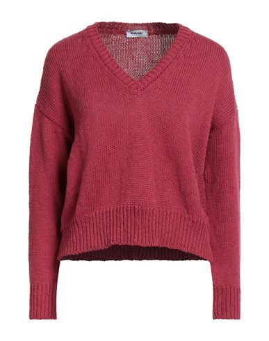 Base Milano Woman Sweater Garnet Size 6 Cotton, Linen