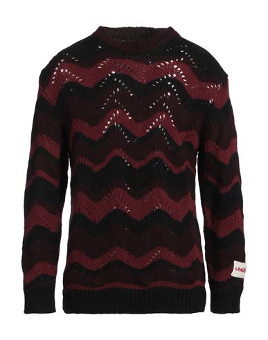 Longo Man Sweater Burgundy Size 2 Baby Alpaca Wool, Polyamide, Merino Wool In Red