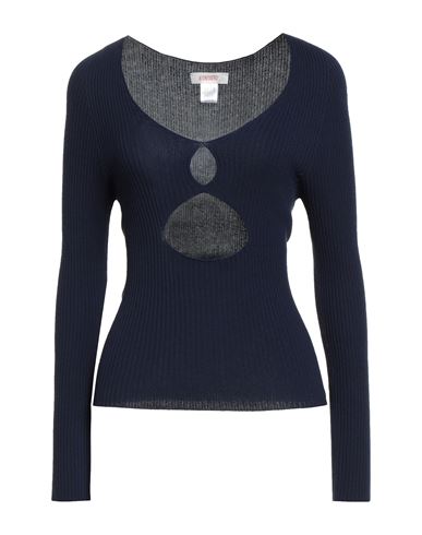 Kontatto Woman Sweater Midnight Blue Size Onesize Viscose, Pbt - Polybutylene Terephthalate In Blue
