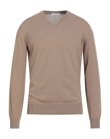 Kangra Cashmere Kangra Man Sweater Khaki Size 40 Cotton In Neutral