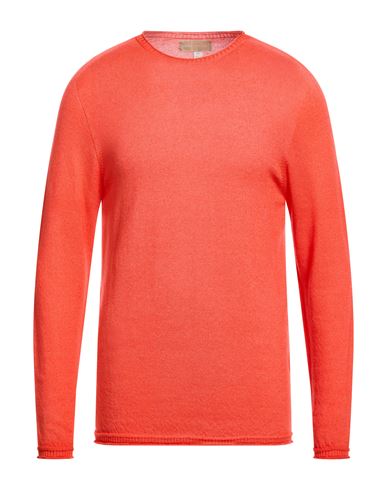 120% Lino Man Sweater Coral Size Xxl Cashmere In Orange