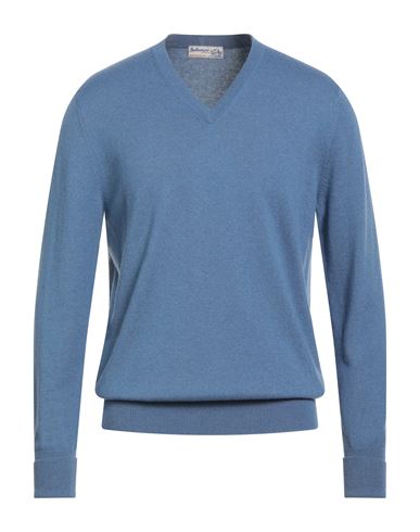 Ballantyne Of Peebles Man Sweater Slate Blue Size 46 Cashmere In Blue