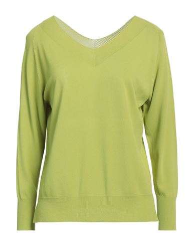 Solotre Woman Sweater Lime Green Size 2 Viscose, Polyamide In Green