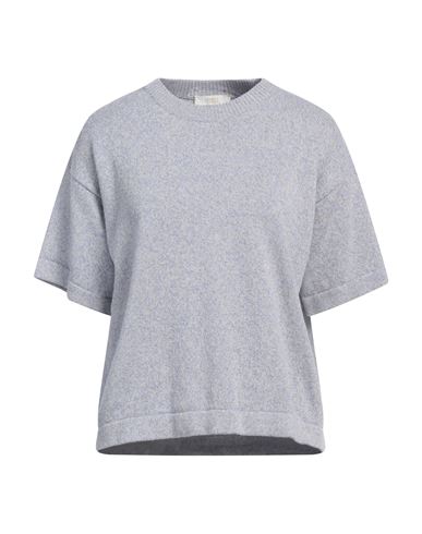 Fedeli Woman Sweater Light Blue Size 6 Cotton, Linen In Gray