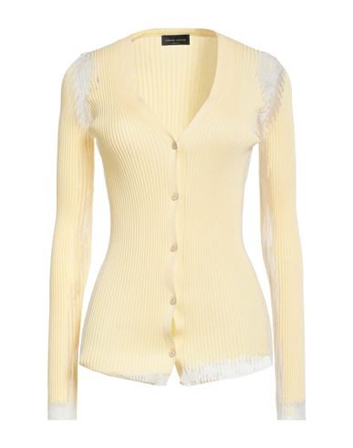 Roberto Collina Woman Cardigan Yellow Size M Cotton, Polyester
