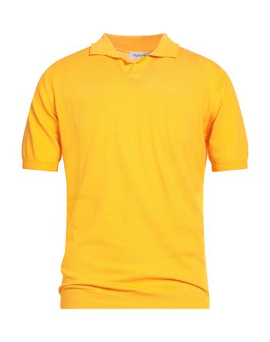 Kangra Cashmere Kangra Man Sweater Mandarin Size 44 Cotton In Yellow