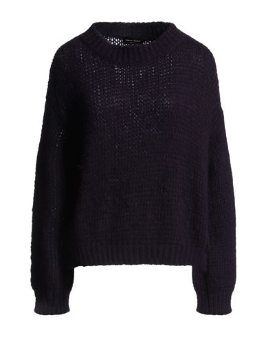 Roberto Collina Woman Sweater Plum Size L Baby Alpaca Wool, Nylon, Wool In Purple