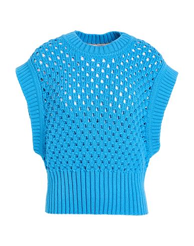 Hugo Boss Boss Woman Sweater Azure Size L Cotton, Polyamide