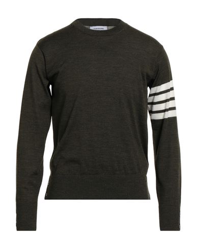 Thom Browne Man Sweater Military Green Size 5 Virgin Wool