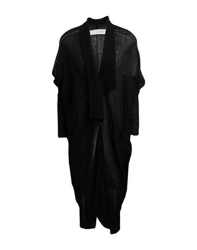 Isabel Benenato Woman Cardigan Black Size 4 Linen