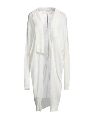 Isabel Benenato Woman Cardigan Ivory Size 10 Linen In White