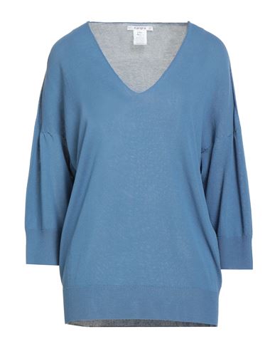 Kangra Cashmere Kangra Woman Sweater Slate Blue Size 6 Cotton In Blue