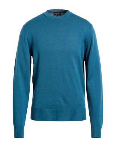 Emporio Armani Man Sweater Deep Teal Size L Virgin Wool In Green