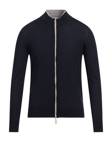 Eleventy Man Cardigan Navy Size Xxl Wool, Silk In Navy