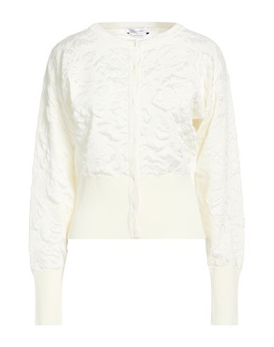 Blumarine Woman Cardigan White Size 6 Polyester, Viscose In White