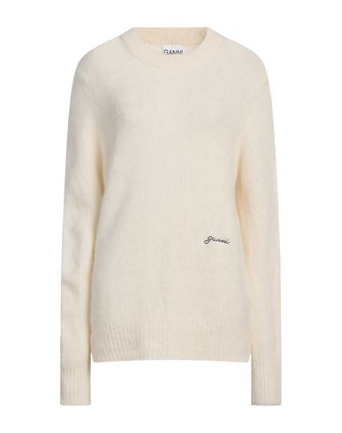 Ganni Woman Sweater Ivory Size M Alpaca Wool, Polyamide, Virgin Wool, Elastane In White