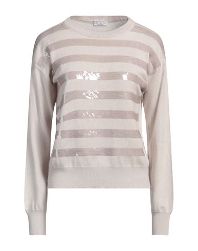 Brunello Cucinelli Woman Sweater Sand Size Xl Cashmere, Polyester In Beige