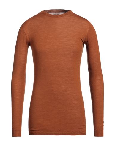 Rick Owens Man Sweater Tan Size S Virgin Wool In Brown