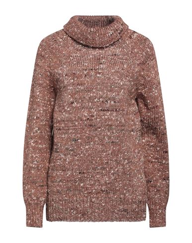 Petar Petrov Woman Turtleneck Brown Size 4 Virgin Wool, Baby Alpaca Wool, Silk In Brown