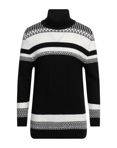 Siviglia Sport Man Turtleneck Black Size Xl Wool, Acrylic In Black