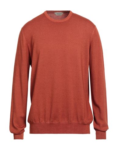 Gran Sasso Vintage Man Sweater Rust Size 48 Virgin Wool In Orange