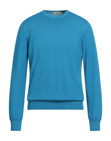 Gran Sasso Vintage Man Sweater Azure Size 46 Virgin Wool In Blue