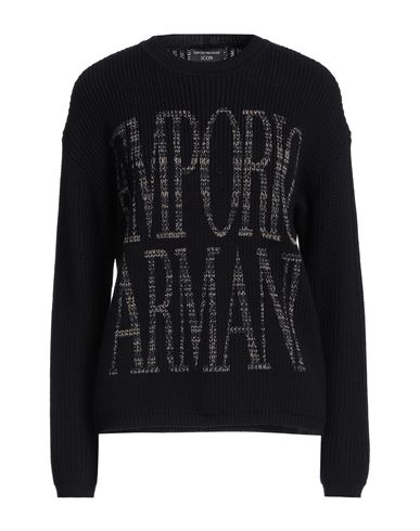 Shop Emporio Armani Icon Woman Sweater Midnight Blue Size M Virgin Wool, Cotton