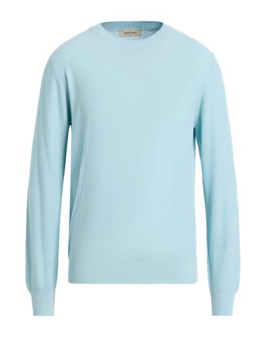 Gran Sasso Man Sweater Sky Blue Size 44 Cotton In Blue