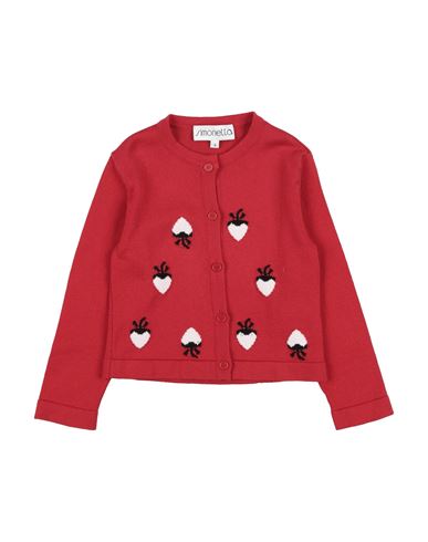 Simonetta Toddler Girl Cardigan Red Size 4 Cotton In Red