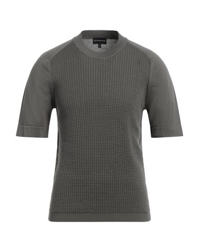 Emporio Armani Man Sweater Sage Green Size L Cotton In Sage Green