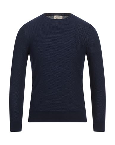 Heritage Man Sweater Midnight Blue Size 44 Cotton In Blue