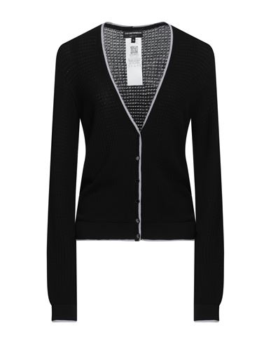 Emporio Armani Woman Cardigan Black Size M Viscose, Polyester In Black