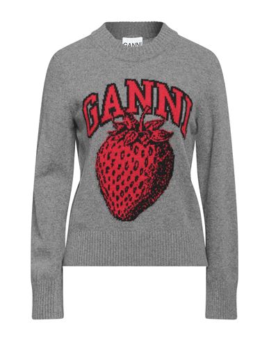Ganni Woman Sweater Grey Size Xxs Wool, Recycled Wool, Recycled Polyamide In Grey