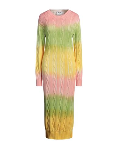 Msgm Woman Midi Dress Salmon Pink Size M Cotton In Multi