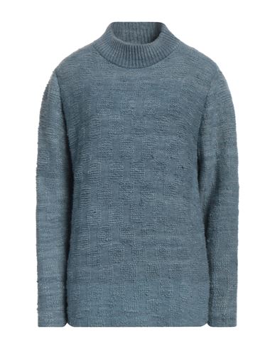 THE ELDER STATESMAN THE ELDER STATESMAN WOMAN TURTLENECK SLATE BLUE SIZE M CASHMERE 