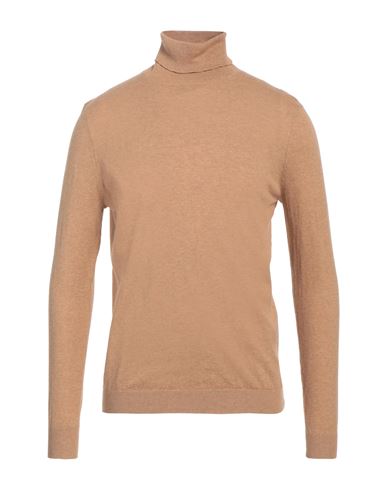 At.p.co At. P.co Man Turtleneck Camel Size L Cotton, Wool, Cashmere In Beige