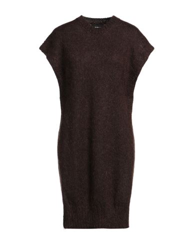 Alpha Studio Woman Mini Dress Chocolate Brown Size S Mohair Wool, Polyamide In Brown