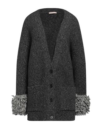 CHRISTOPHER KANE CHRISTOPHER KANE WOMAN CARDIGAN CHARCOAL SIZE M WOOL, NYLON, ACETATE, ALPACA WOOL, ELASTANE 