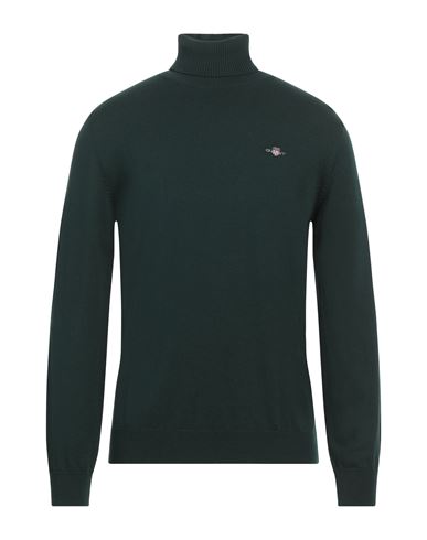 Gant Man Turtleneck Dark Green Size 3xl Cotton, Wool In Green