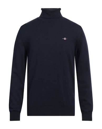 Gant Man Turtleneck Navy Size Xxl Cotton, Wool In Navy