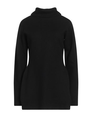 Jil Sander Woman Turtleneck Black Size 6 Wool In Black