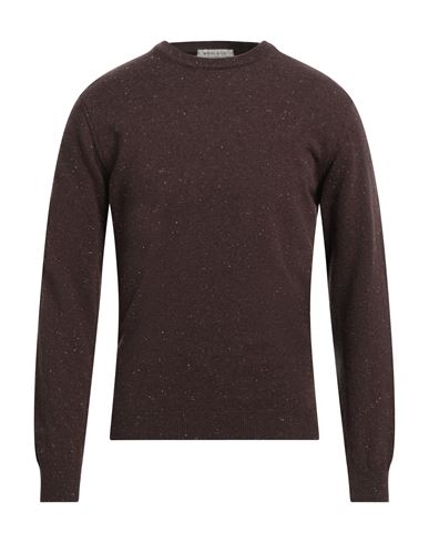 Wool & Co Man Sweater Dark Brown Size Xl Merino Wool In Brown