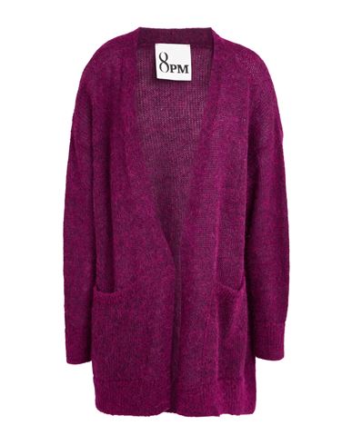 8pm Woman Cardigan Plum Size Xs Mohair Wool, Alpaca Wool, Polyamide In Purple