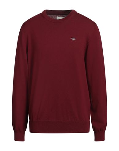 Gant Man Sweater Burgundy Size Xl Cotton, Wool In Red