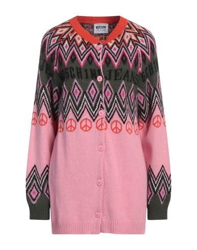 Moschino Jeans Woman Cardigan Pink Size S Polyamide, Viscose, Wool, Cashmere, Acrylic In Pink