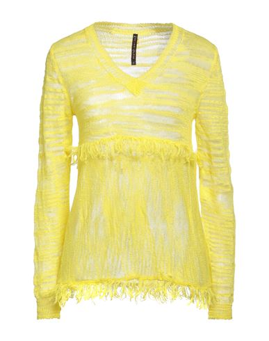 Manila Grace Woman Sweater Yellow Size Xl Linen, Polyester In Yellow
