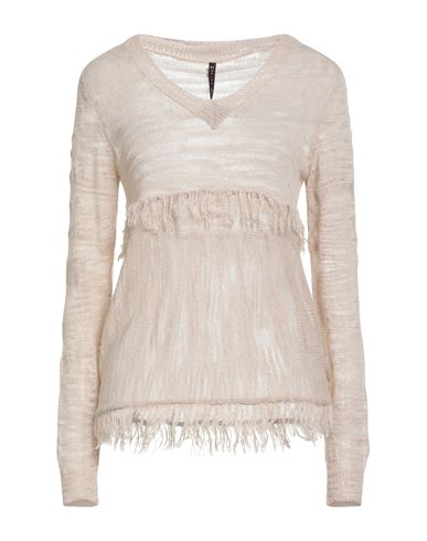 Manila Grace Woman Sweater Beige Size S Linen, Polyester In Neutral