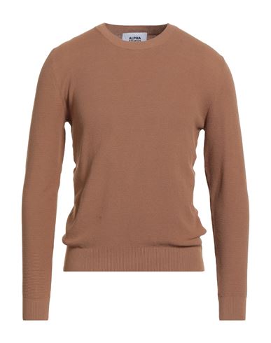 Alpha Studio Man Sweater Camel Size 40 Cotton, Polyester